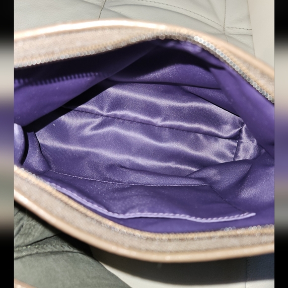 Y2K Coach Metallic Beige and Dark Brown Shoulder Bag - Picture 5 of 5